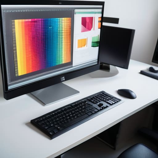 Graphic designer designing for print.