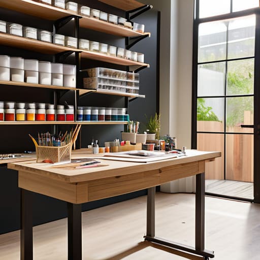 Efficient studio organization for creative productivity.