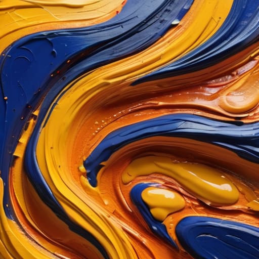 Colorful elements of abstract expressionism.