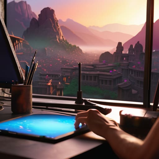 Digital matte painting craft demonstration.